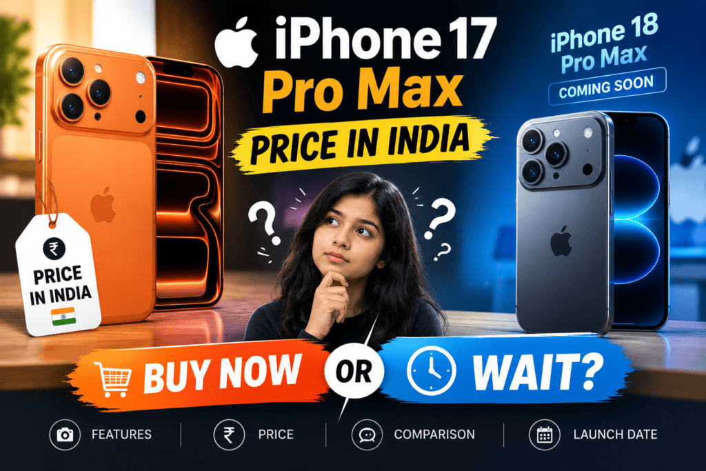 Apple iPhone 17 Pro Max and iPhone 18 Pro Max images with price and launch info.